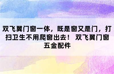 双飞翼门窗一体，既是窗又是门，打扫卫生不用爬窗出去！ 双飞翼门窗五金配件